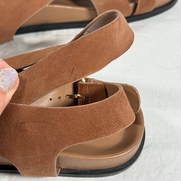 A.Emery Jalen Suede and Leather Strappy Sandals Size 41 10 Brown - Picture 10 of 12